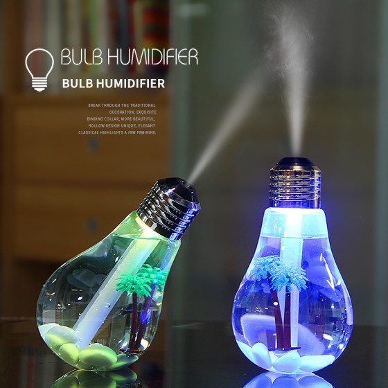 空气加湿器usb大雾量喷雾家用办公室桌面七彩灯泡humidifier跨境