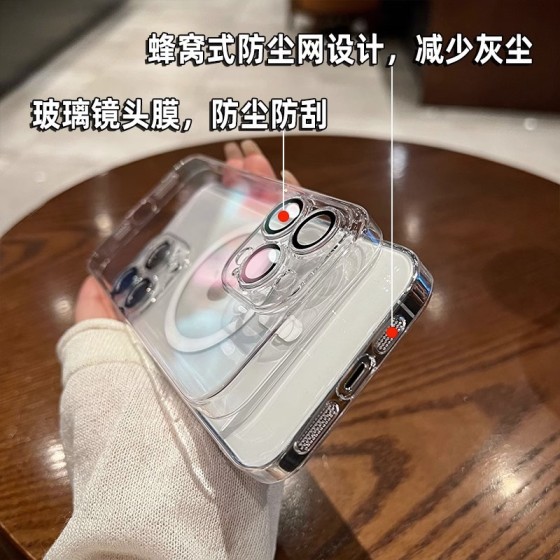 适用iPhone17PRO透明磁吸手机壳带镜头膜超薄防摔苹果16简约护套