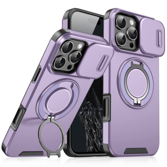 适用苹果17手机壳领客360磁吸支架推窗镜头盖防摔保护套iPhone16