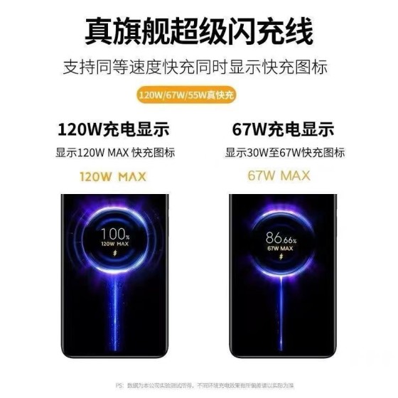 适用小米红米手机充电器120W超级闪充金标快充头67瓦小数点金标线