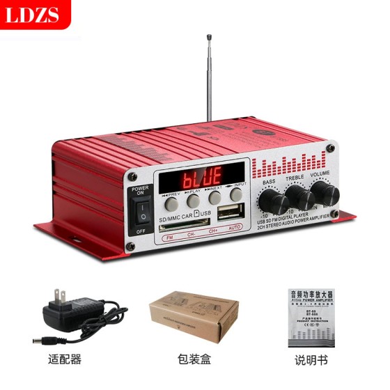 跨境蓝牙功放机家用大功率插卡迷你小型车载音响汽车12v蓝牙功放