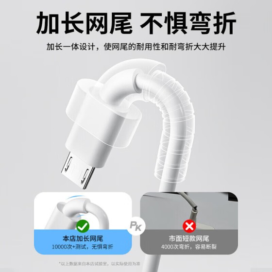 老式安卓数据线适用华为小米荣耀vivoppo手机快充Micro usb充电线