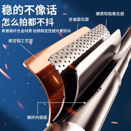 代发Mini手机自拍杆迷你便携式可伸缩蓝牙手机助拍器登山自拍神器
