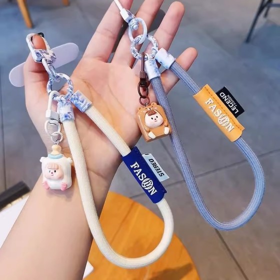 手机挂绳新款链高端防丢三股编织撞色ins手腕绳机壳旅游防盗吊绳