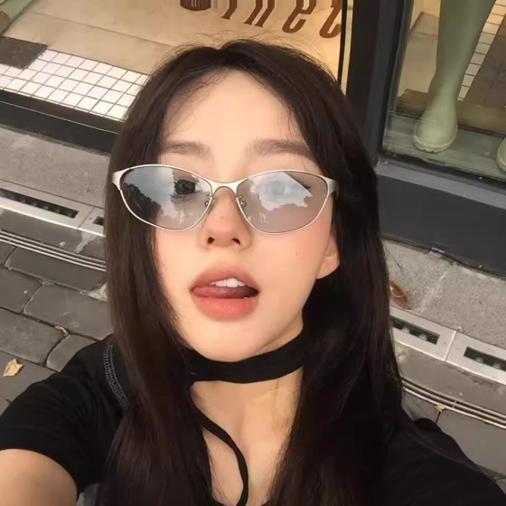 2026新款美式复古猫眼甜御风墨镜女凹造型太阳眼镜防紫外线包邮A
