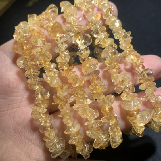 福利天然巴西黄水晶随形手链招米米不规则水晶饰品手串批发