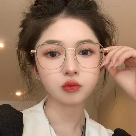 女款防蓝光平光镜大框欧美ins风抖音网红同款眼镜框镜架