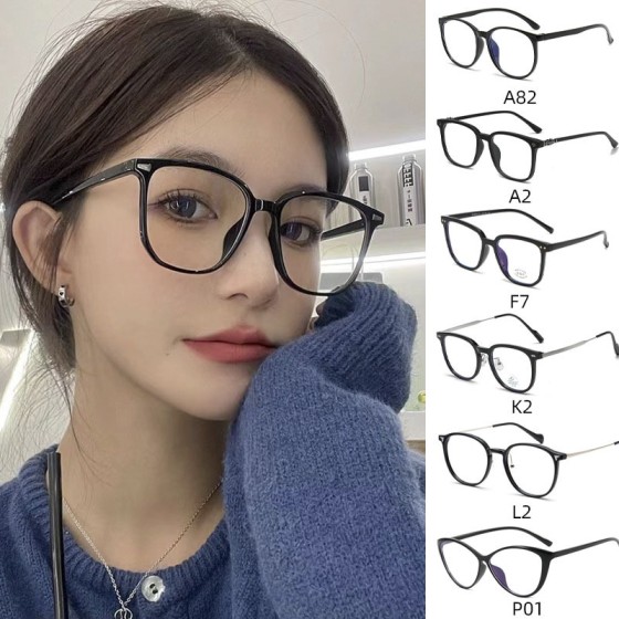时尚潮流大框眼镜女 高级感素颜神器ins防蓝光茶色显脸小眼睛镜架