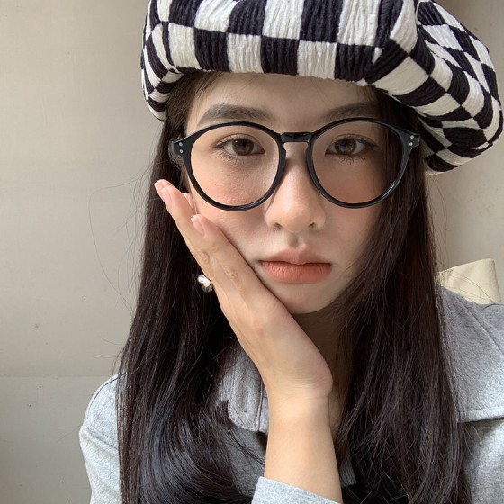 日系茶色小框眼镜女素颜神器方圆脸小脸眼镜框镜架