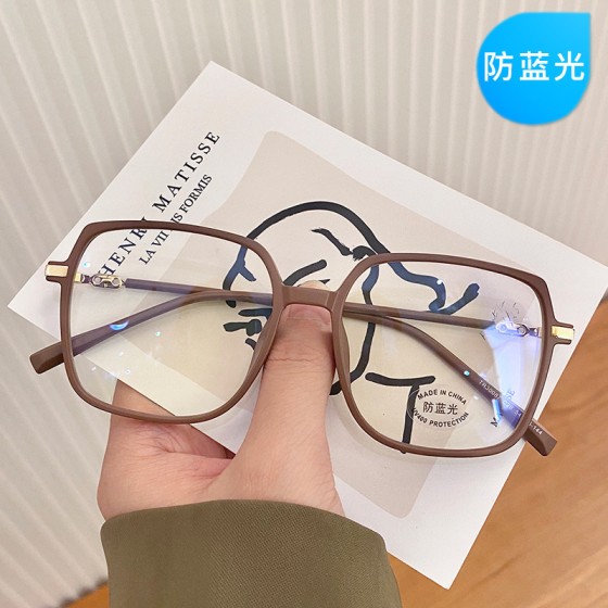 磨砂咖防蓝光眼镜框韩版潮