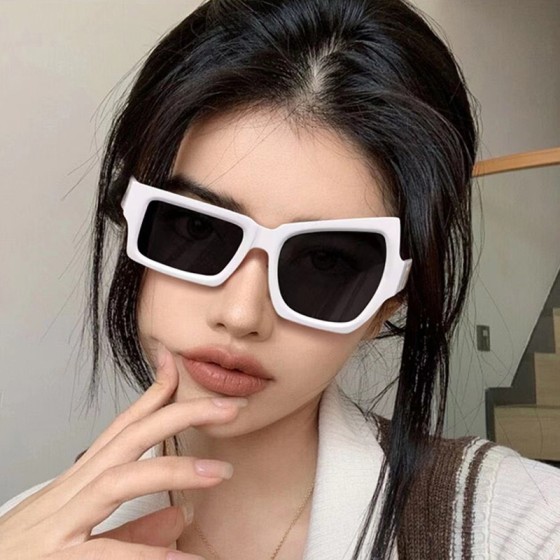 新款挑眉搞怪墨镜个性不规则大小眼嘻哈眼镜欧美风派对聚会太阳镜