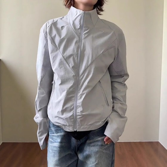 户外原纱立领防晒衣男夏季轻薄款毒液激光网眼骑行运动冲锋衣外套