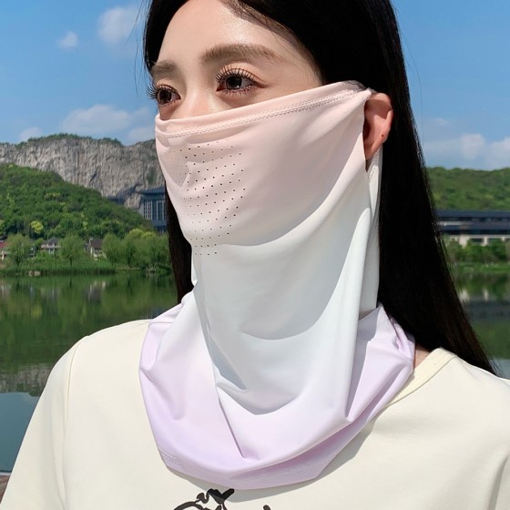 防晒面罩夏季女新款遮全脸冰丝脸罩防紫外线开车脖子护颈冰丝面纱