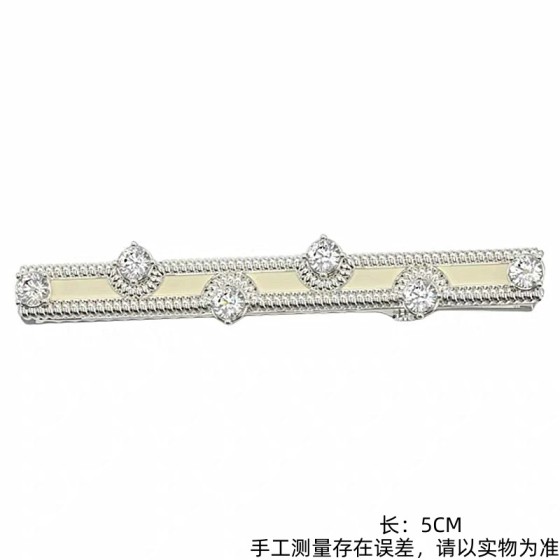 法式碎花系列 奶白珐琅镶石精致窄边夹bb碎发夹发饰品发夹边夹