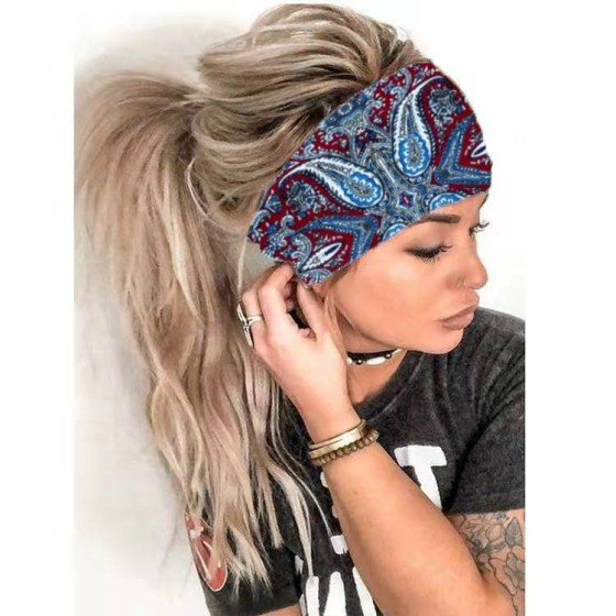 欧美发带女夏季束带篮球跑步健身瑜伽吸汗头巾男女导汗带飘带