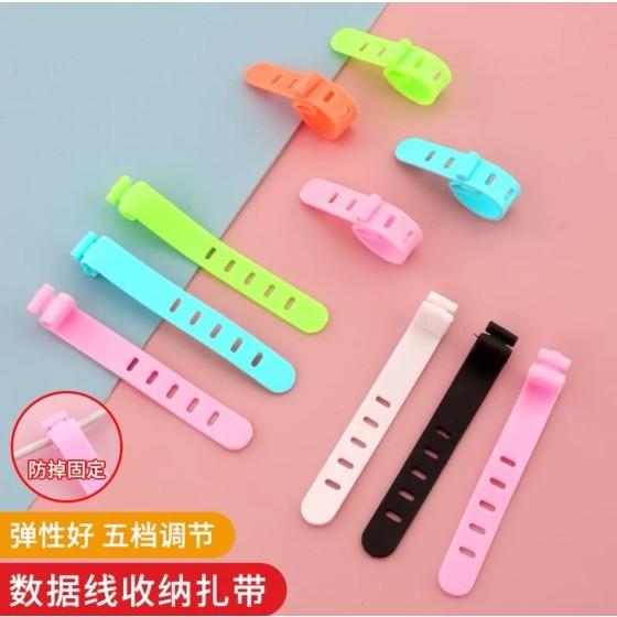 现货供应硅胶扎带数据线耳机线绕线器充电线收纳理线器
