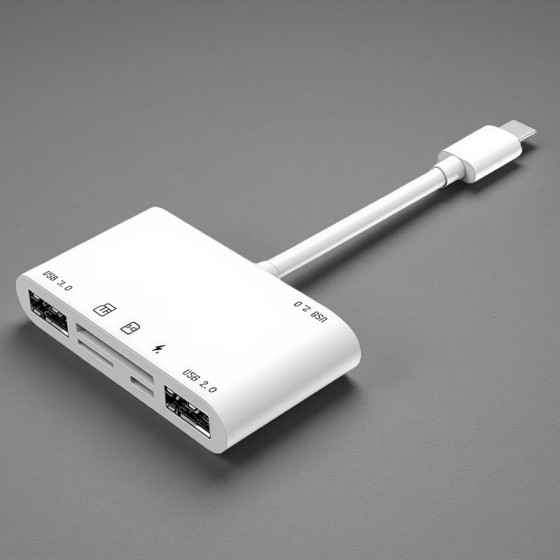 type c hub拓展坞六合一sd tf usb3.0充电集线器多口扩展器读卡器