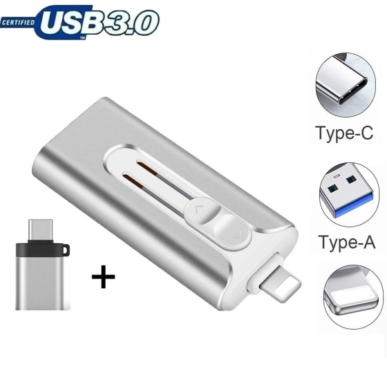 USB 3.0闪存盘适用于iPhone Type-C安卓多用途存储移动硬盘