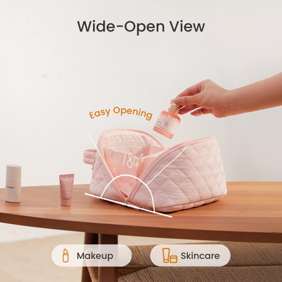 亚马逊现货女士大容量化妆包新款化妆品收纳包旅行便携手提洗漱包