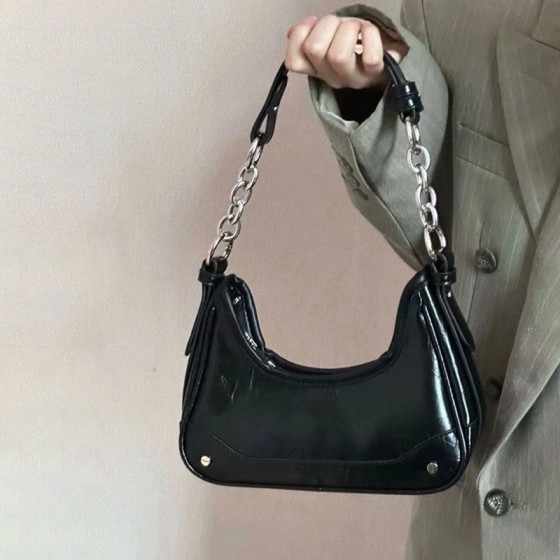 包包女亮银甜酷辣妹腋下包链条手提包女包小众高级感单肩包斜挎包