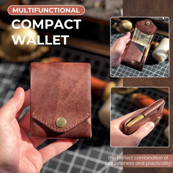 Multifunctional Compact Walle多功能小钱包手工皮革钱包卡夹