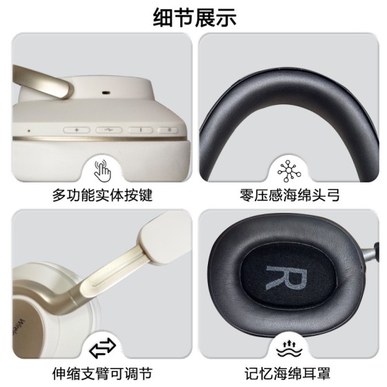 高品质新款PX71ANC头戴式蓝牙耳机金属漆弯钩设计真降噪外贸