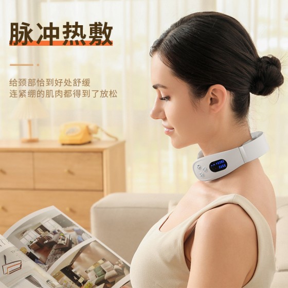 跨境颈部按摩仪肩颈护颈仪脖子按摩器多功能脉冲理疗仪颈椎按摩仪